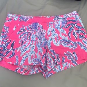 Lilly Pulitzer Adie Shorts Capri Pink Samba EUC